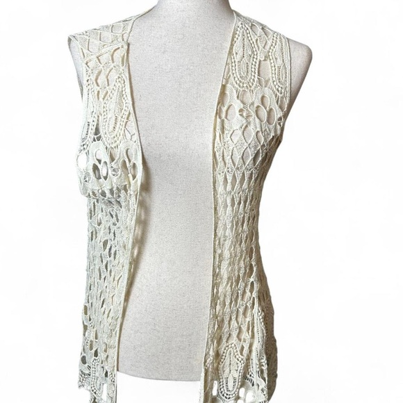 Say What? Jackets & Blazers - Crochet Open-Front Sleeveless Vest
